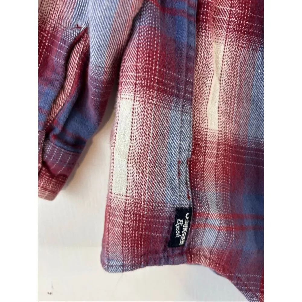 Oshkosh Boys‎ plaid shirt red blue size 5t buttons